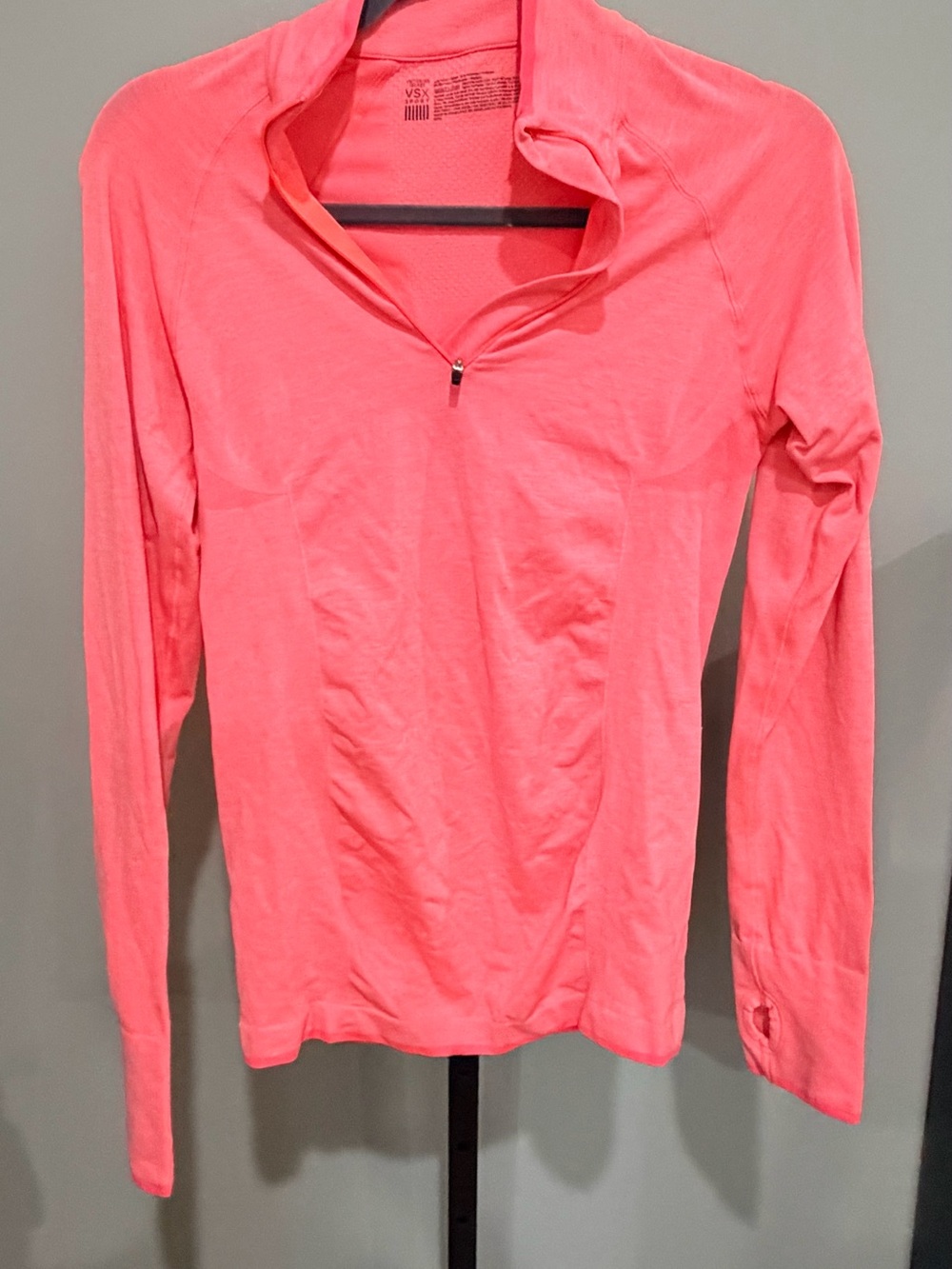 Victoria's Secret PINK Coral Half-Zip Long Sleeve Top